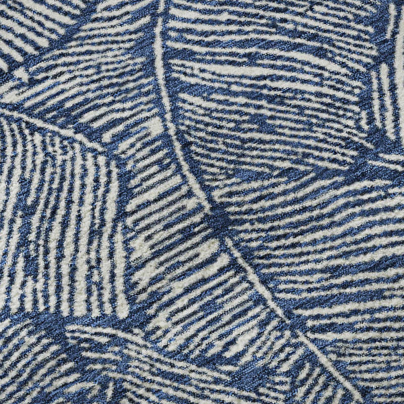 Tapis bleu marine de qualité supérieure lavable à la machine Prisco, Rectangle 2 pi 6 po x 3 pi 10 po