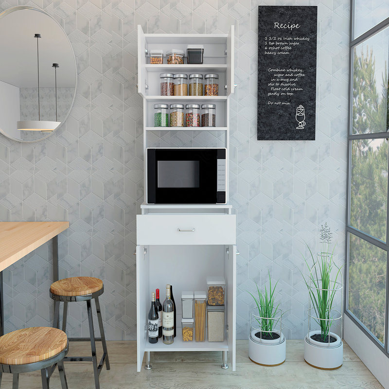 Armoire garde-manger à deux portes Pantac, Blanc