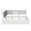 Lit plateforme double avec lit gigogne, tablettes et tête de lit-869368593