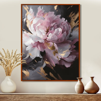 Harmonieux rose gris pivoine II - pivoines, art mural