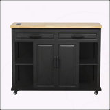 Versatile Kitchen Island with Extendable Table and Multiple Functional Features