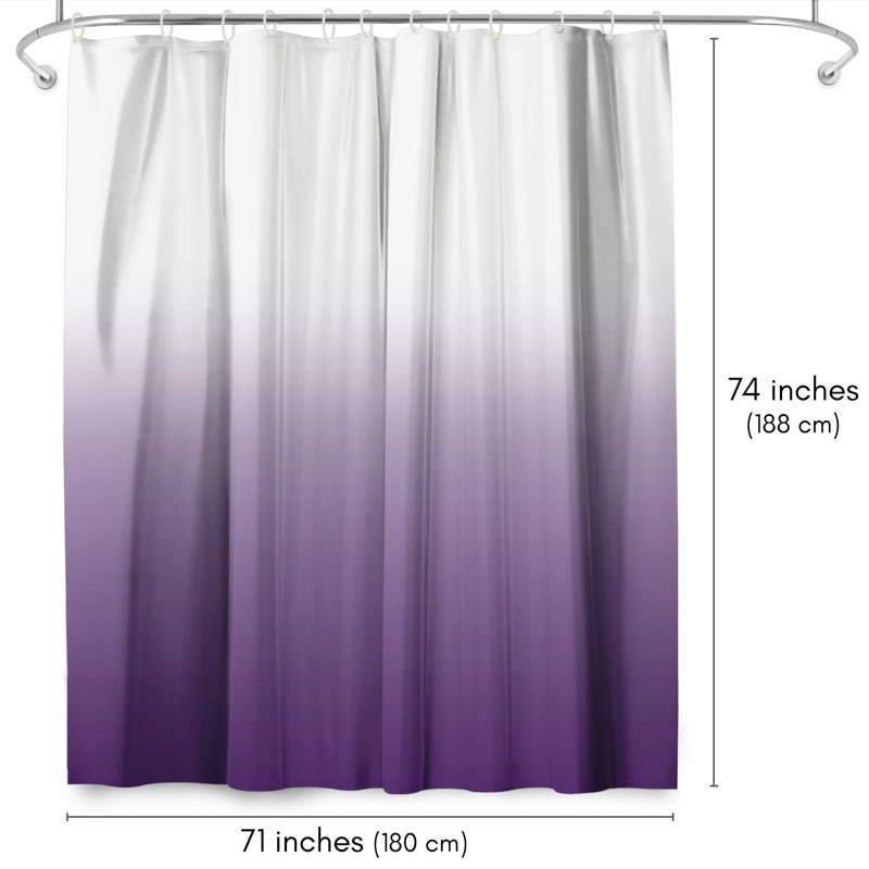  Rideau de douche 71 x 74 mauve dégradé violet - 100% polyester, Mauve