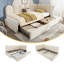 Platform Bed Frame, Upholstered Bed For Kids Daybed With Drawer Storage-1472490171
