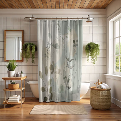 Rideau de douche 1 pièce Organic Sage Flower Art