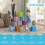 Blue 12pcs Soft Foam Building Blocks, Stacking Educational Play Toy For Kids 12-36 Months