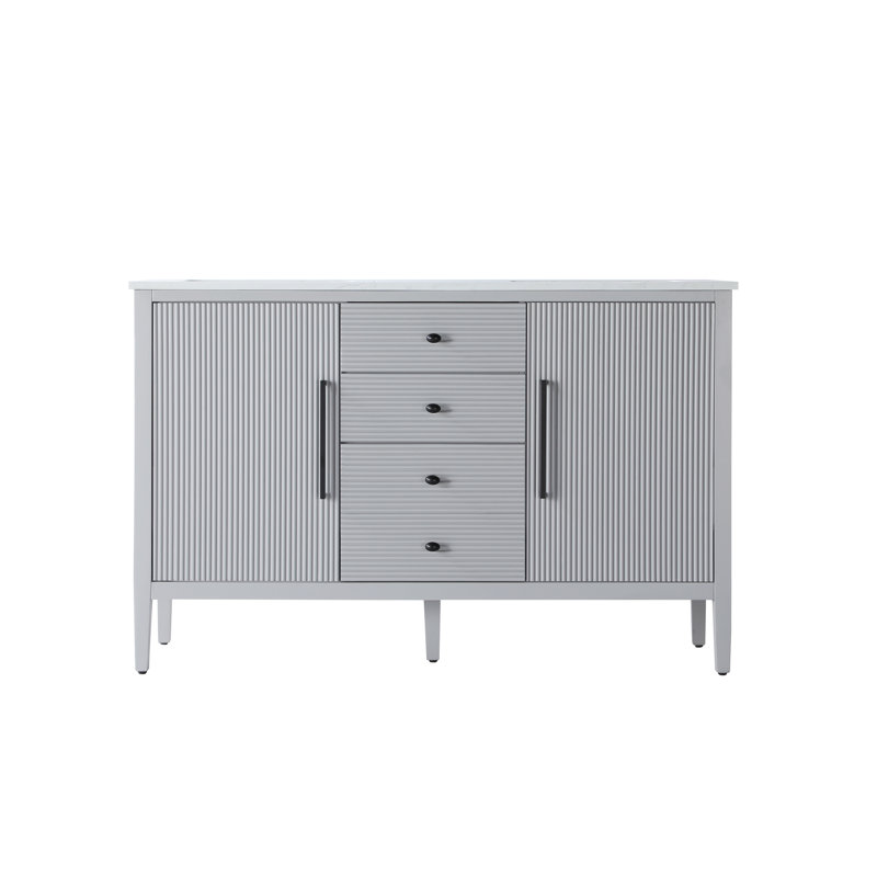 Meuble-lavabo double 54 po, Gris