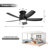 Rachel 42" 5-ABS Blade Modern Classic Flush Mount Ceiling Fan With Tri-Color LED Light Source Dimming, Silent DC Motor-1090821639