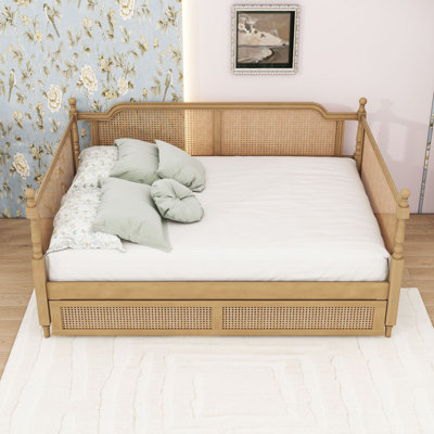  Wooden Daybed with Headboard and Drawer