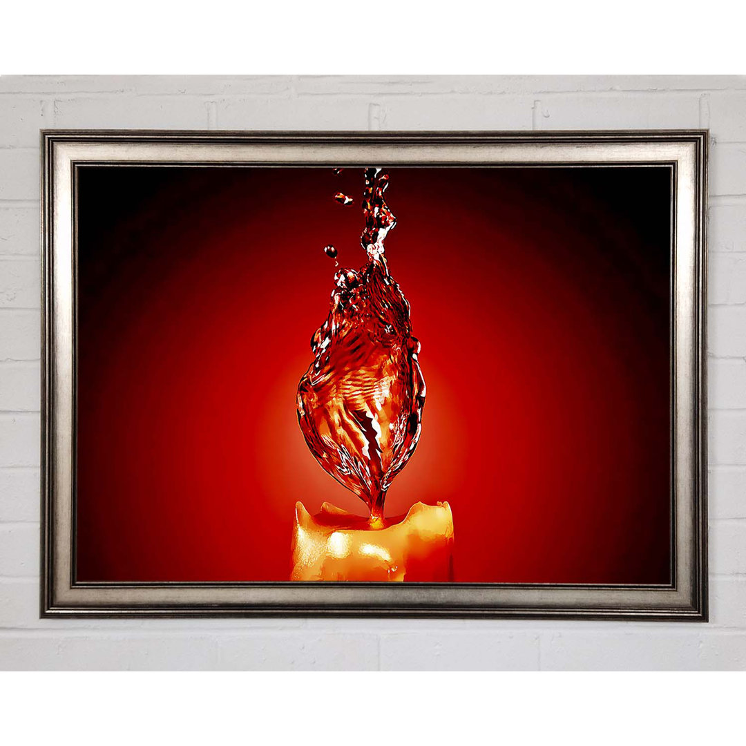 Gerahmtes Leinwandbild Red Water Candle