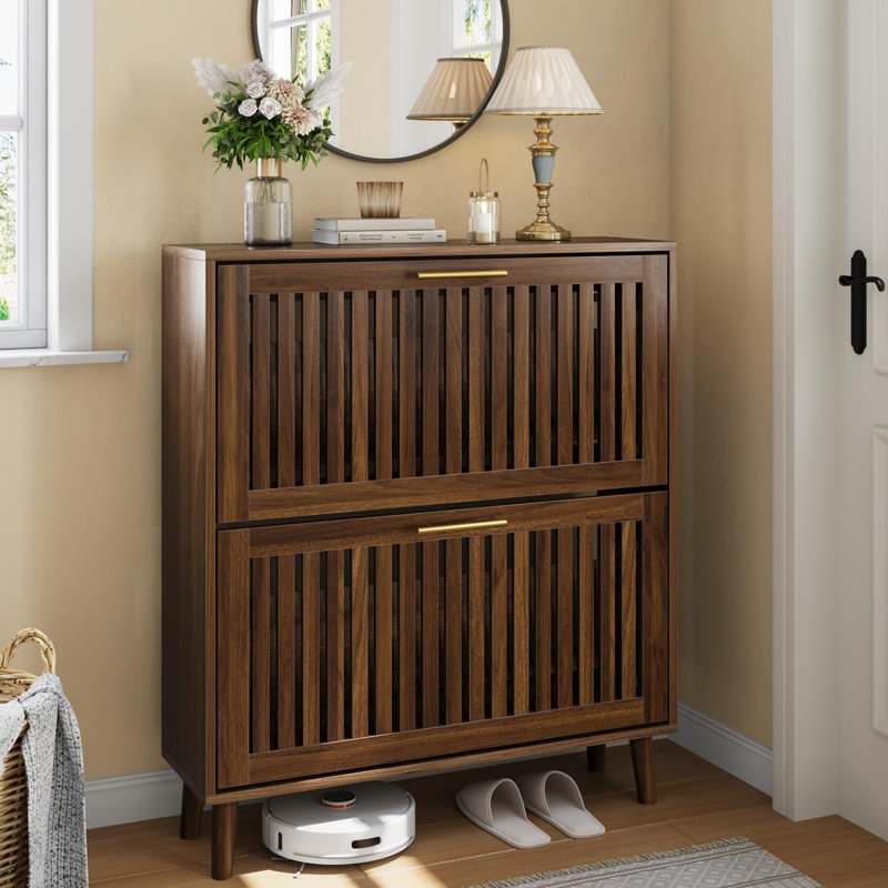 31.5-Inch Walnut Shoe Cabinet