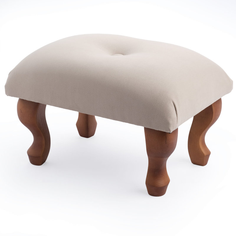 Crescent 38cm Wide Velvet Tufted Square Solid Colour Footstool Ottoman