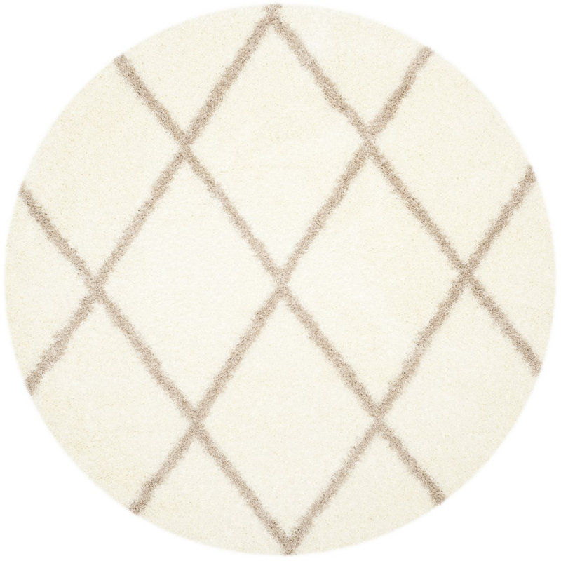 Amhold Shag Performance Geometric Rug, Round 6'7"