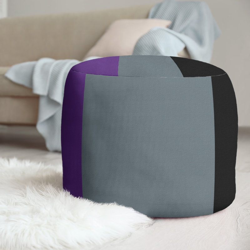 Repose-pieds repose-pieds rond 20,5" Sacramento, Mauve / gris ardoise / noir