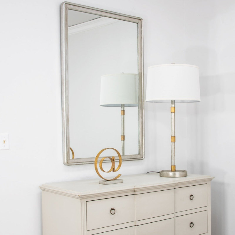 Lana Flat Wall Mirror, Antiquated Silver