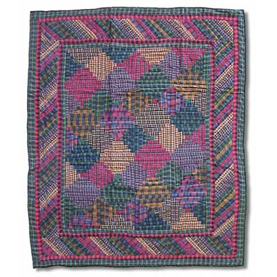 Tartan Log Cabin Quilted Throw Blanket