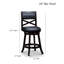 Natural 24" Counter Stool With Swivel And Charcoal Fabric Seat, Build Strong