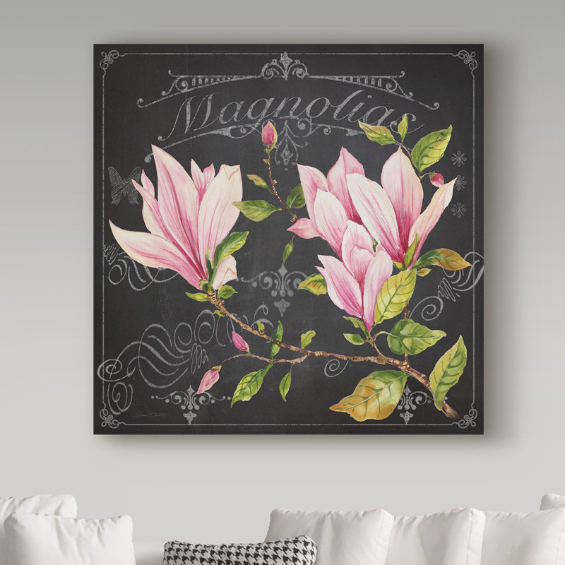«Magnolias 1» par Deagen, impression sur toile tendue, H 14 po x l 14 po x P 2 po