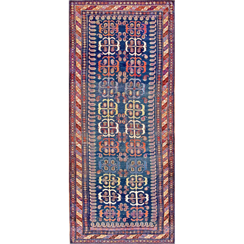 Antique Caucasian Blue 1890s Rug