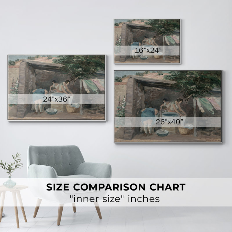 Paysage rétro - CCCLIX, Toile encadrée flottée blanche, H 17 po x l 25 po x P 2 po