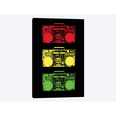 «Boom Box Cubed Rasta», impression sur toile