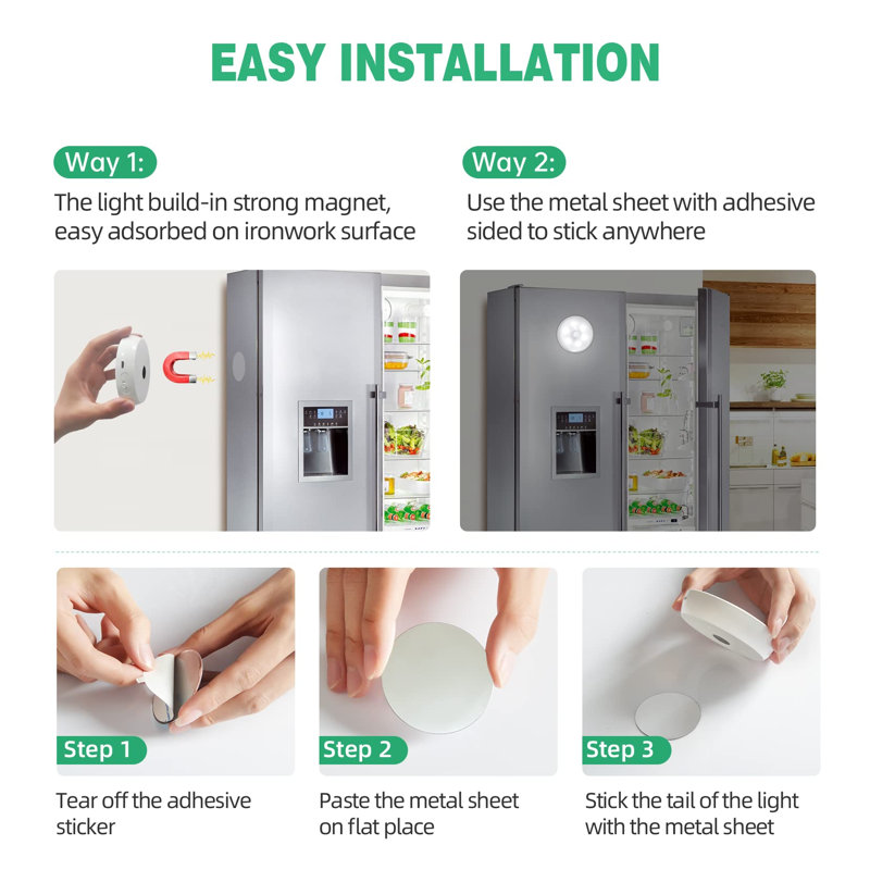 Luminaire DEL pour garde-robe avec station de charge, 1 paquet d'éclairage sous l'armoire rechargeable avec capteur de mouvement, 3 températures de couleur
