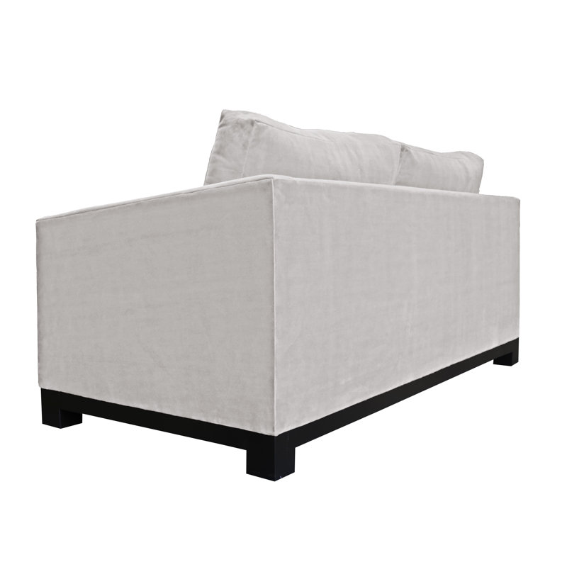 Canapé à accoudoirs carrés de 82 po, Standard, Blanc délavé Marves, Noir
