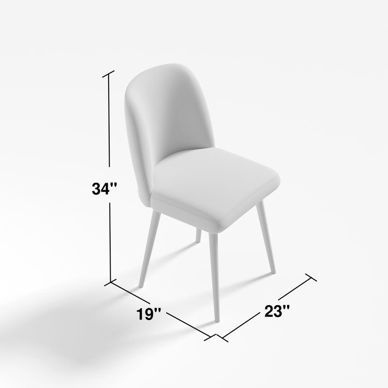 Lariel Dining Chairs with Metal Legs, Black, Beige