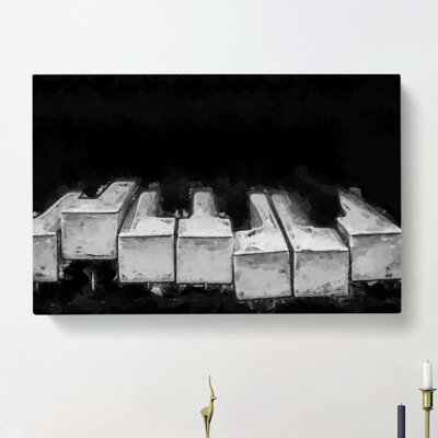 Broken Piano Keys in Abstract - Wrapped Canvas