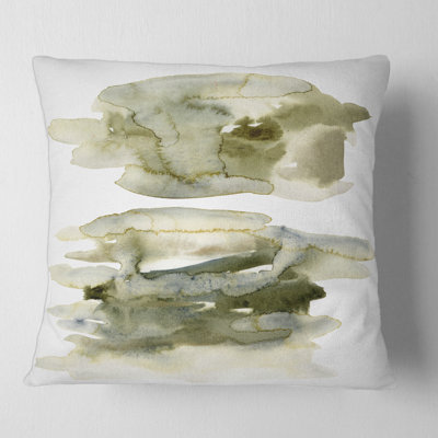Dark Green Abstract Clouds II Abstract Pillow