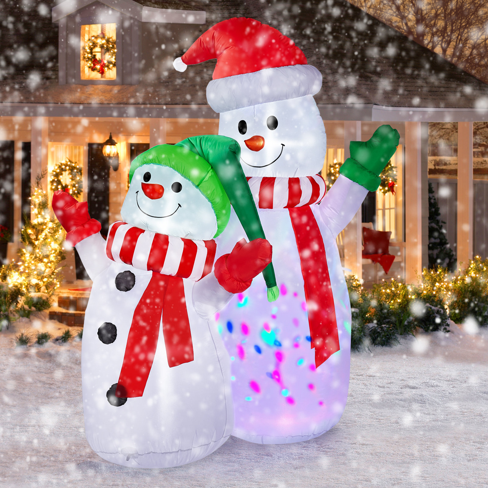 The Holiday Aisle® Snowman and Dog Christmas Inflatable Set