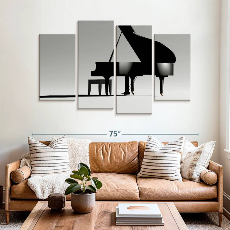 Abarca Grand Piano On White, 42" H x 68" W