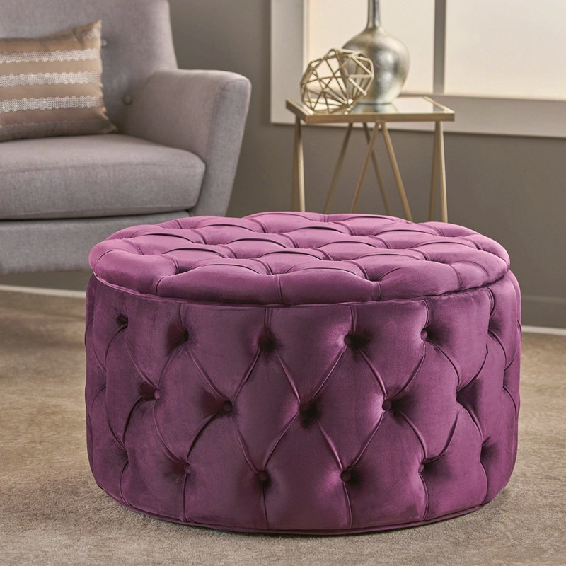 Household Modern Minimalist Style Cushioned Bench Ottoman, Fuchsia