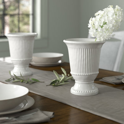Toddy Classic White 9.13" Ceramic Table Vase