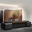 Bureau de direction moderne en forme de L gris foncé avec peinture de cuisson et rangement de grande capacité et multiprise intégrée-2005722947-2005722946