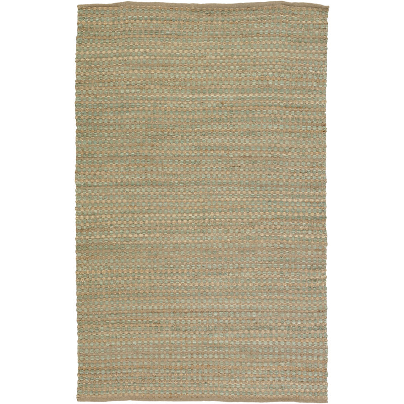 Jazz Hand Loomed Modern Area Rug in Tan/Green, Rectangle 7'9" x 10'6"