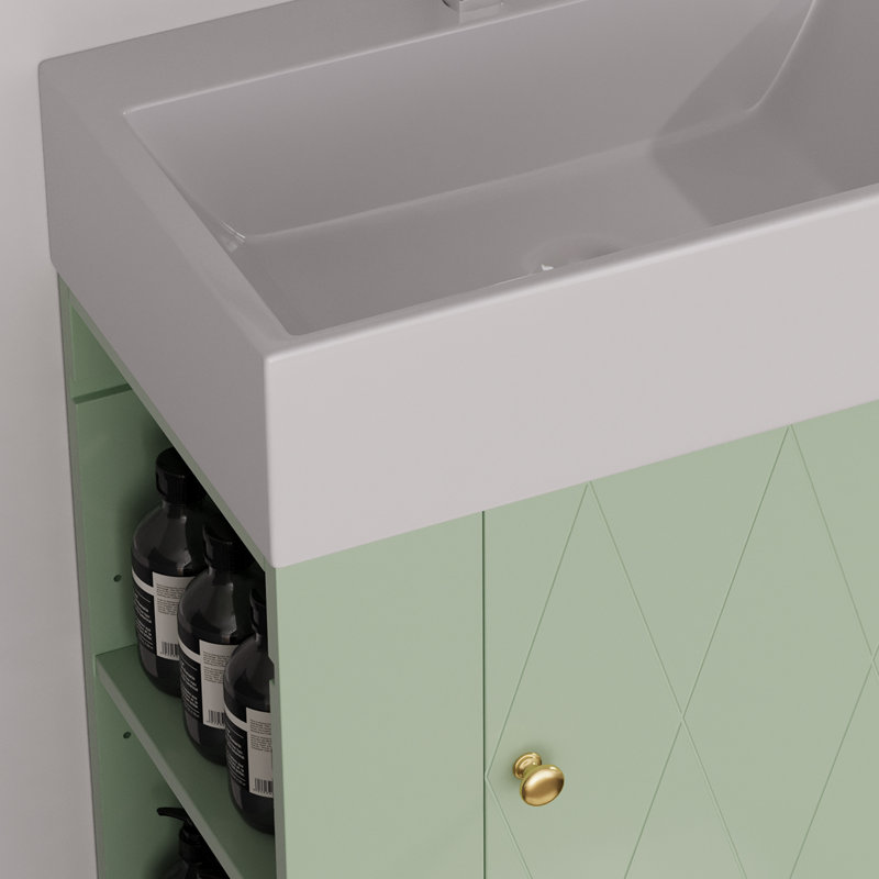 Meuble-lavabo simple, Vert