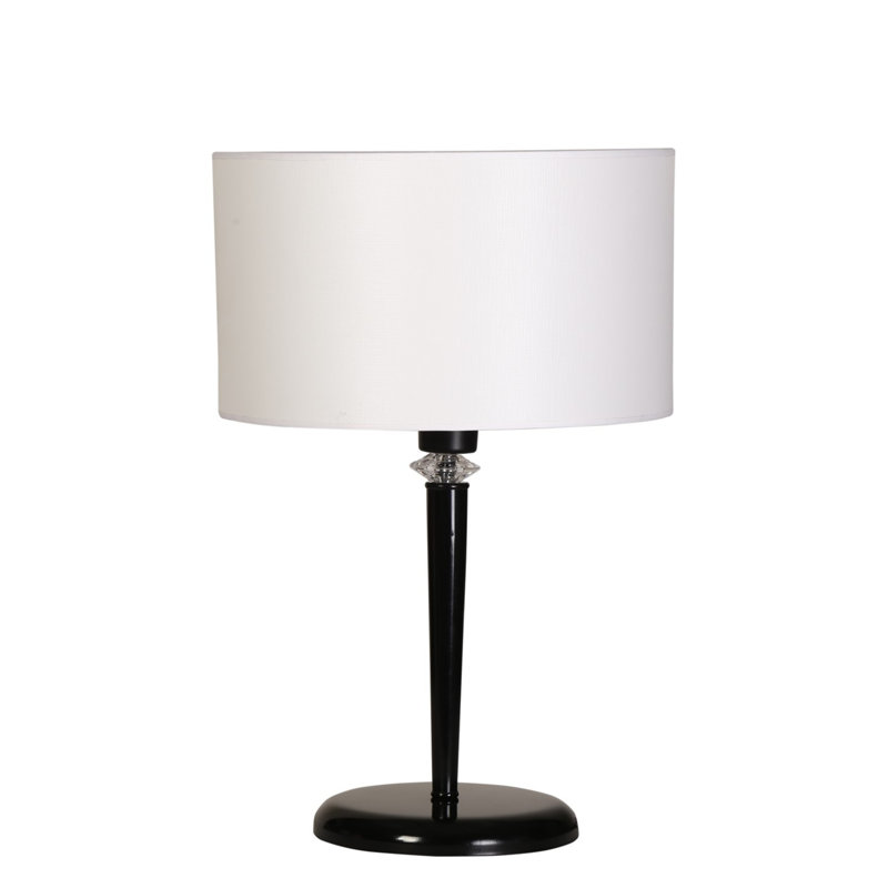Lampe de table élégante en métal, 21,7 po de hauteur, 7,9 po de diamètre de pied, 11,8 po de diamètre d'ombre, noir et blanc | Fabrication 100% métal, peinture séchée au four, douille E27, 40 W maximum | Parfait pour les salons et les chambres modernes