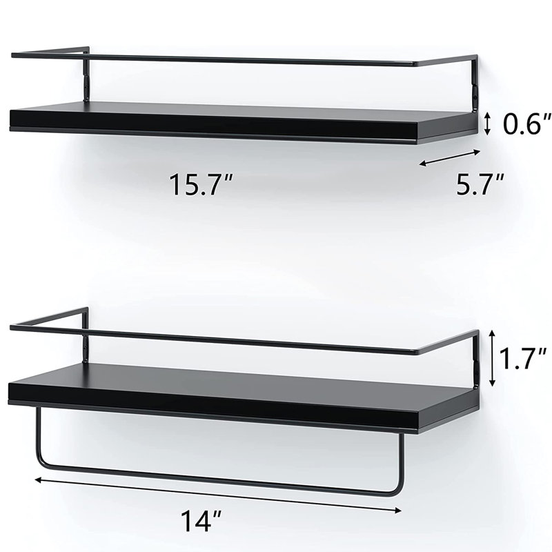 Odus 15.7'' W Metal Storage Rack, Black