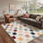 Mosaic Modern Machine Washable Beige Indoor Area Rug with Non-Slip Backing-128992469