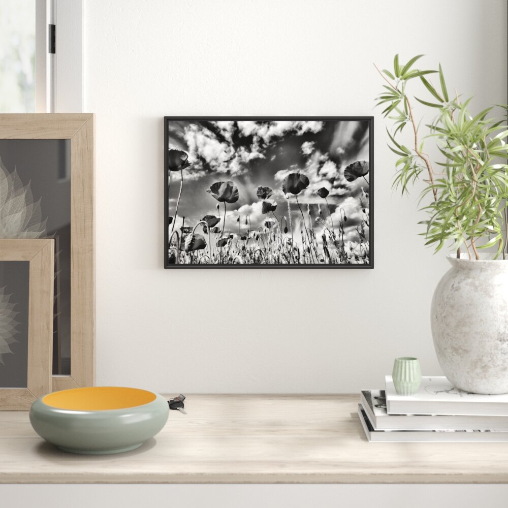 Gerahmtes Wandbild Wiese mit Blumen