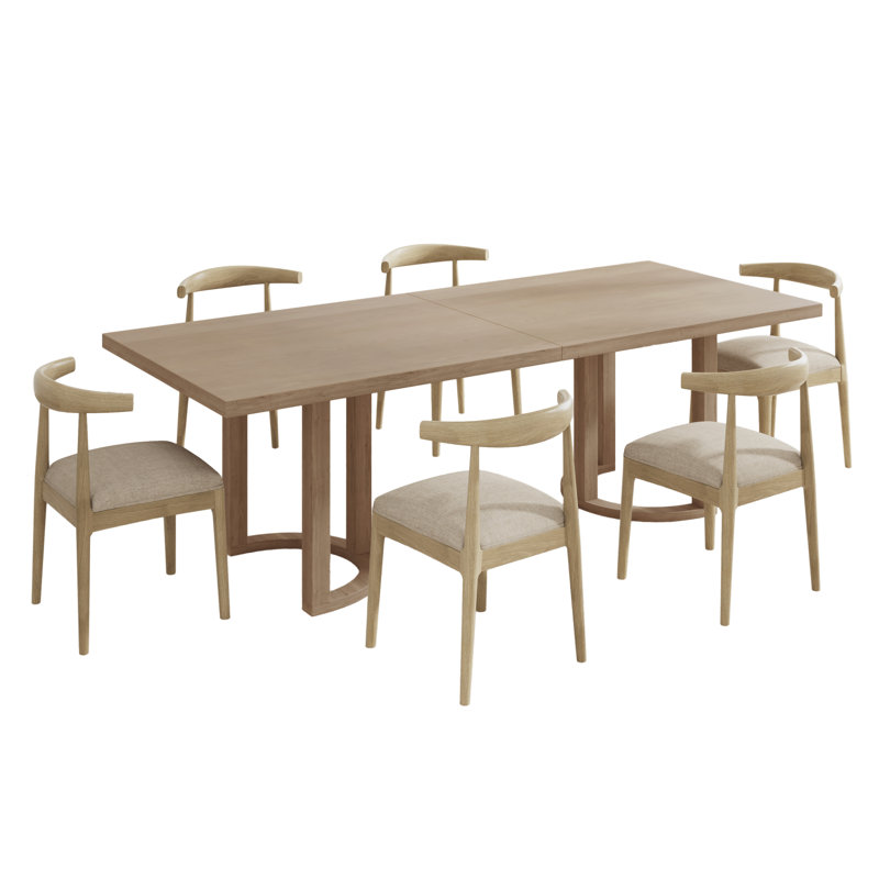 Hoss 7-Piece Wood Upholstered Dining Set