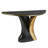 Contemporary Black Antique Brass Half Moon Console Table