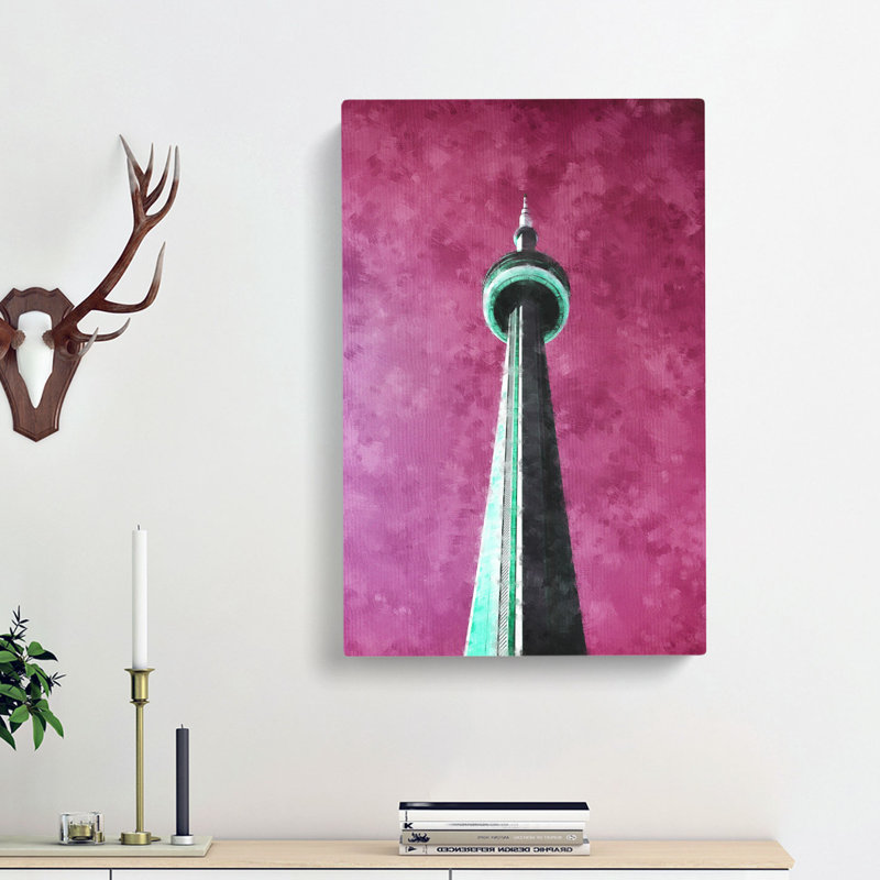 CN Tower In Toronto Canada Abstract - Wrapped Canvas Painting, 91cm H x 60cm W x 3cm D