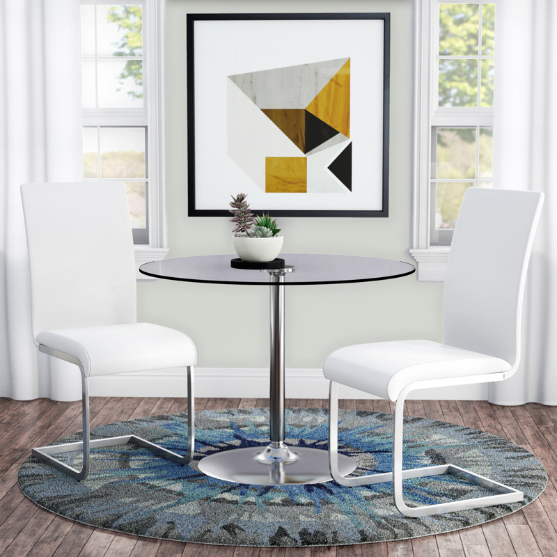 Chaise d'appoint rembourrée Steelman, Blanc, Argent