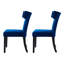 90cm H Velvet Upholstered Wing Back Side Chair in Blue