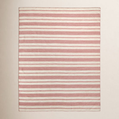 Shastina Red Ivory Hand-Woven Striped Rug