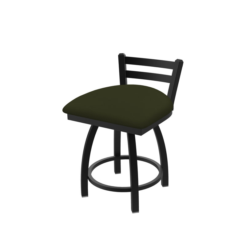 Tabouret de coiffeuse en métal Jackie, Noir froissé, Vinyle - Pin Canter