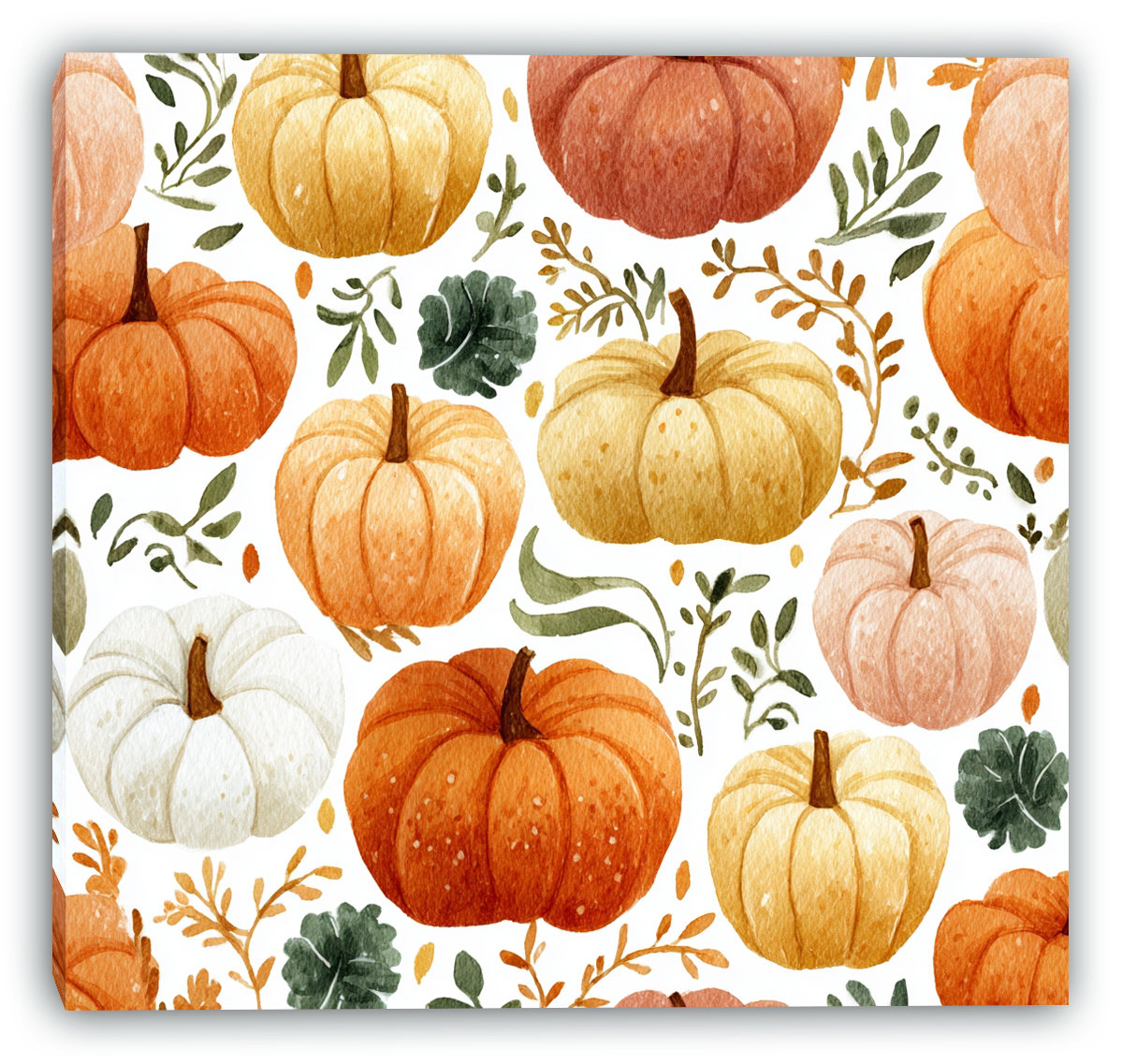 Ophelia & Co. Pumpkin Patch Pattern Wrapped Canvas Wall Art | Wayfair