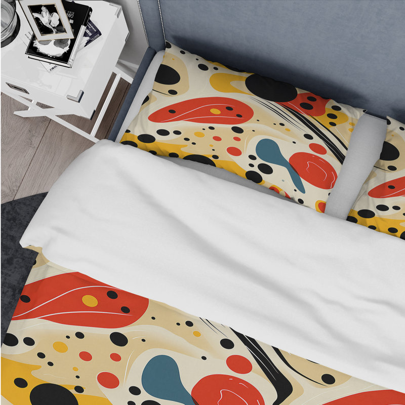 Ensemble de housse de couette Red Popart Lichtenstein Lines Matrix IV, Housse de couette pour grand lit et 2 taies décor