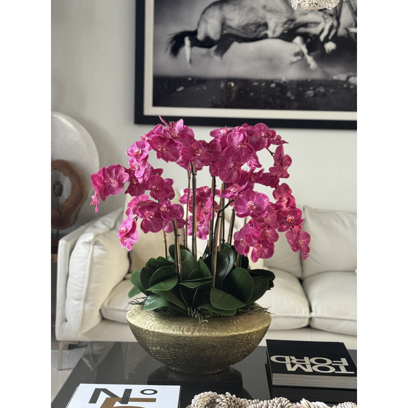 Blaze Bowl With Phalaenopsis Orchids, Pink